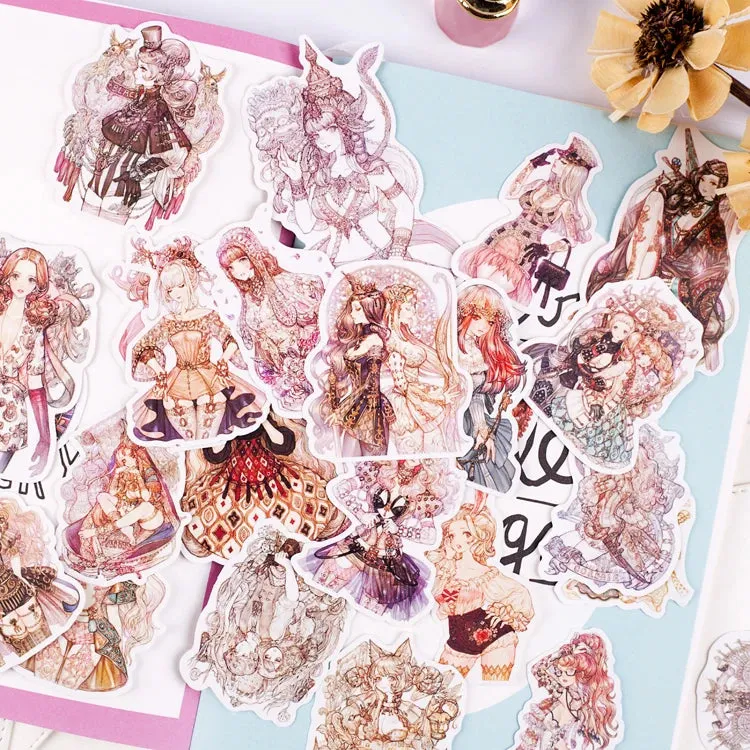 190pcs Sen Goth Lolita Girls Scrapbooking DIY Craft Decor Journal Stickers