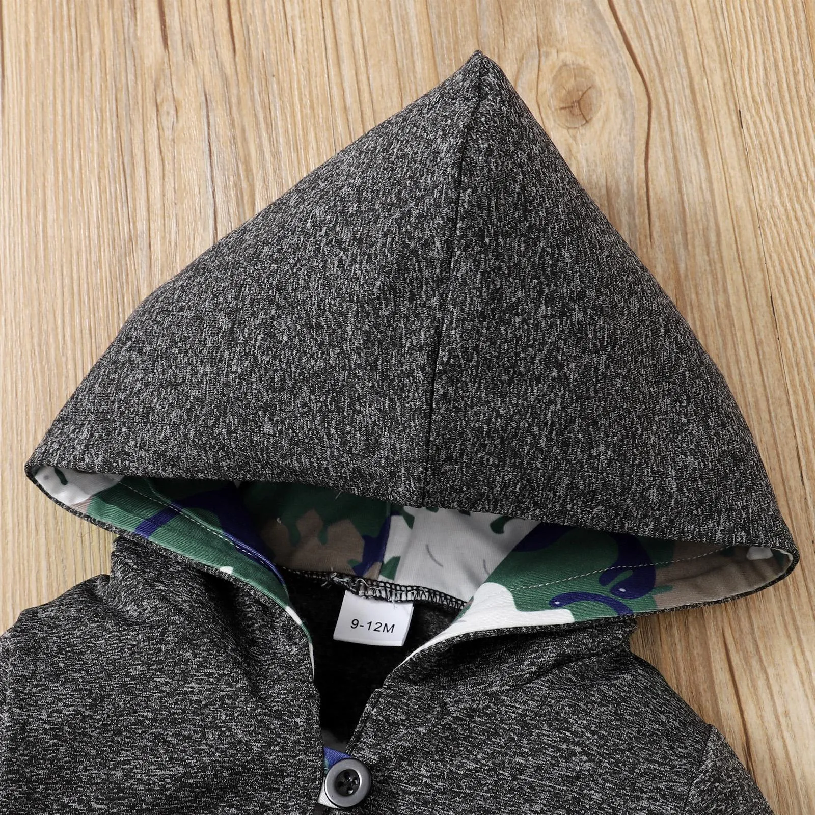 6-24M KIDS fashion Boys Outfits Camouflage Pocket Hoodie Camouflage Splice Dinosaur Print Pants 2Pcs Clothes Set For Winter Gray Catpapa 22108776