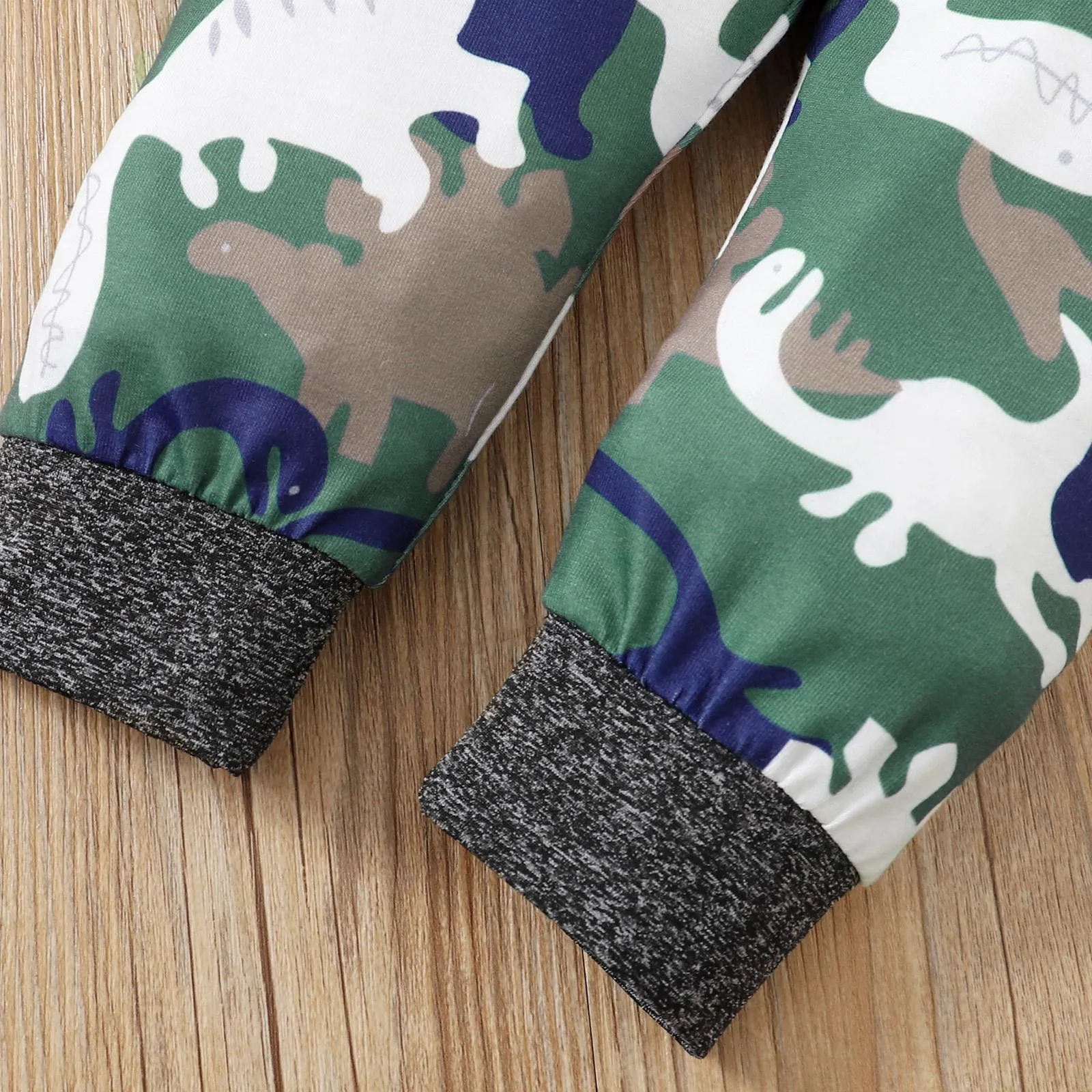 6-24M KIDS fashion Boys Outfits Camouflage Pocket Hoodie Camouflage Splice Dinosaur Print Pants 2Pcs Clothes Set For Winter Gray Catpapa 22108776