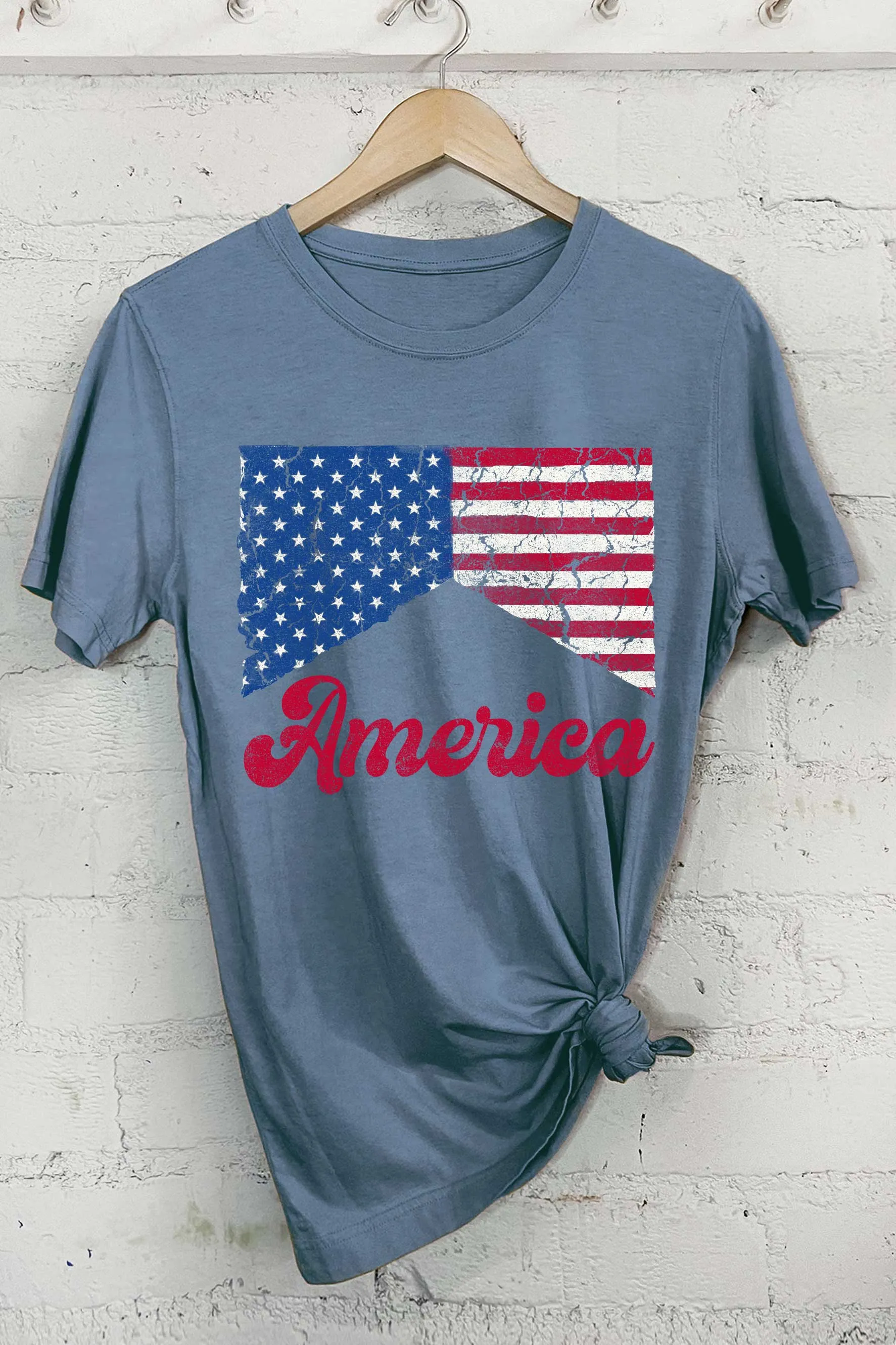 AMERICA FLAG BLUE GRAPHIC T-SHIRTS