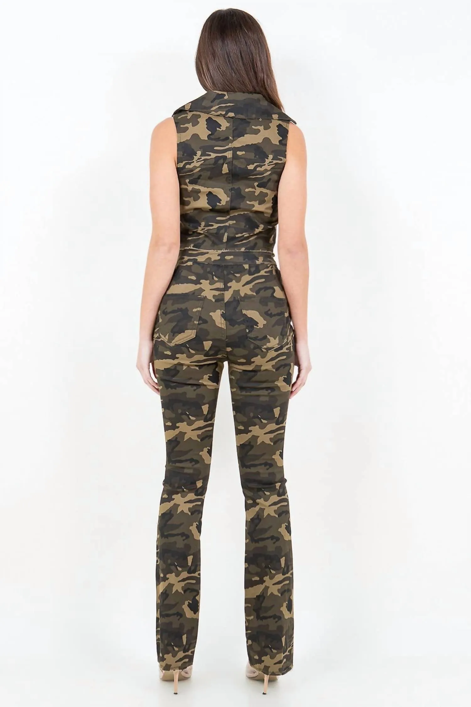 American Bazi - V-cut Camo Flared Pants