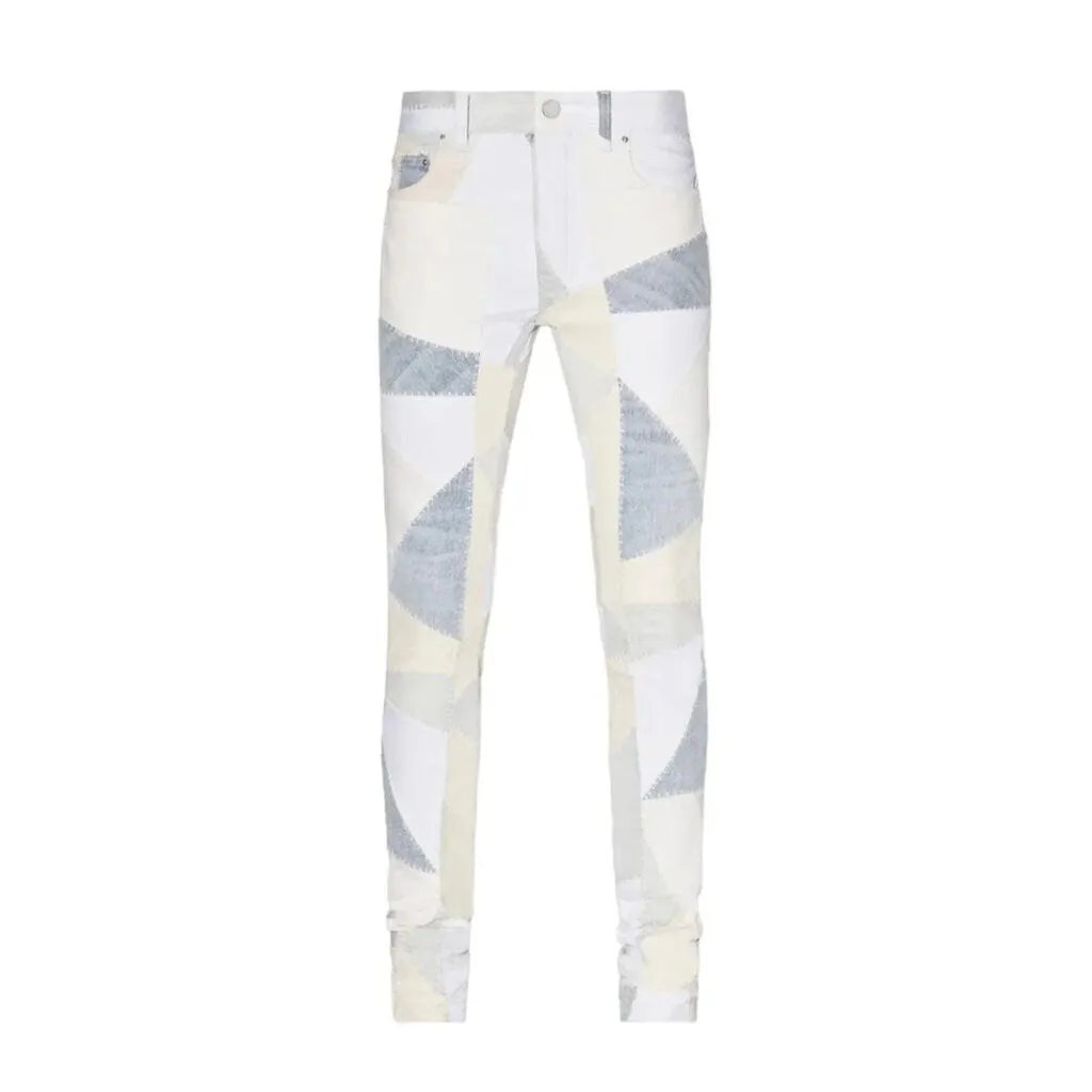 Amiri Skinny Denim Patchwork Jeans 'Alabaster'