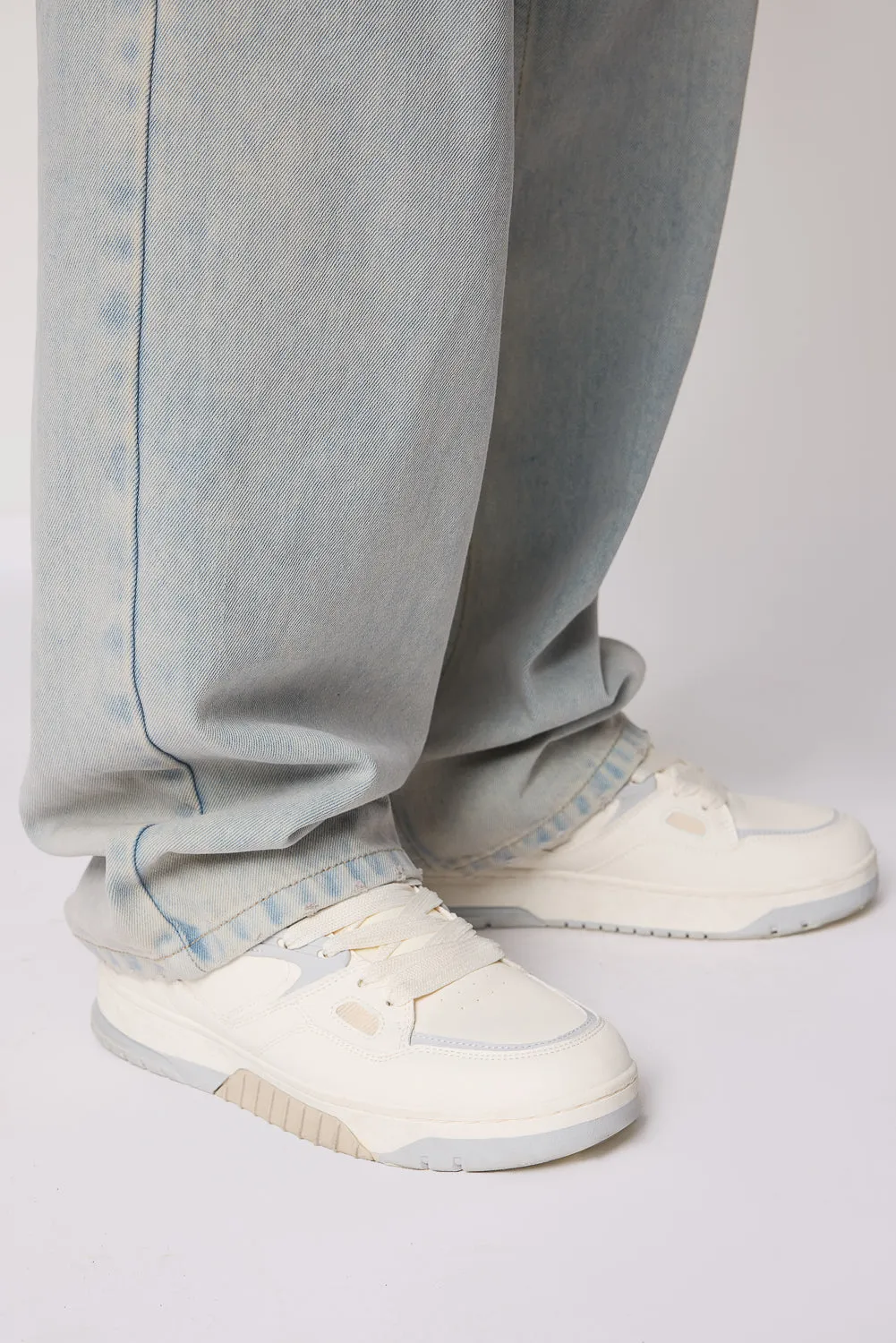 Aqua Blue Light Wash Men's Baggy Fit Jeans
