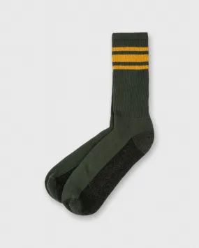 Athletic Stripe Socks in Olive
