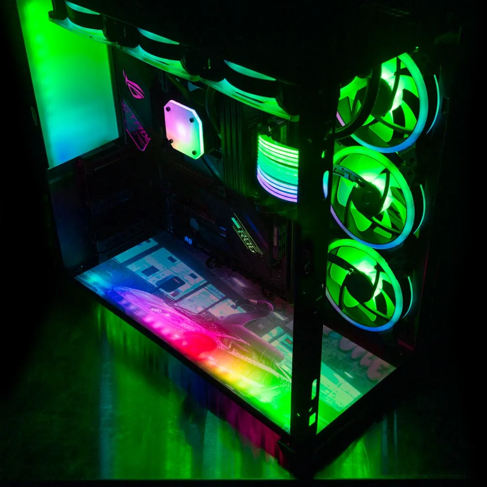 Bad Flamingo Lian Li O11 Dynamic and XL Bottom Panel Plate Cover with ARGB LED Lighting