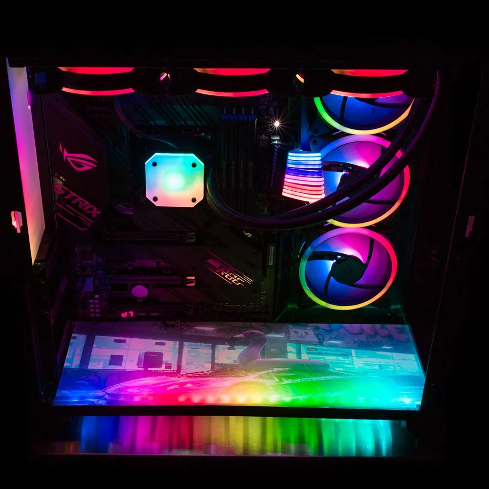 Bad Flamingo Lian Li O11 Dynamic and XL Bottom Panel Plate Cover with ARGB LED Lighting