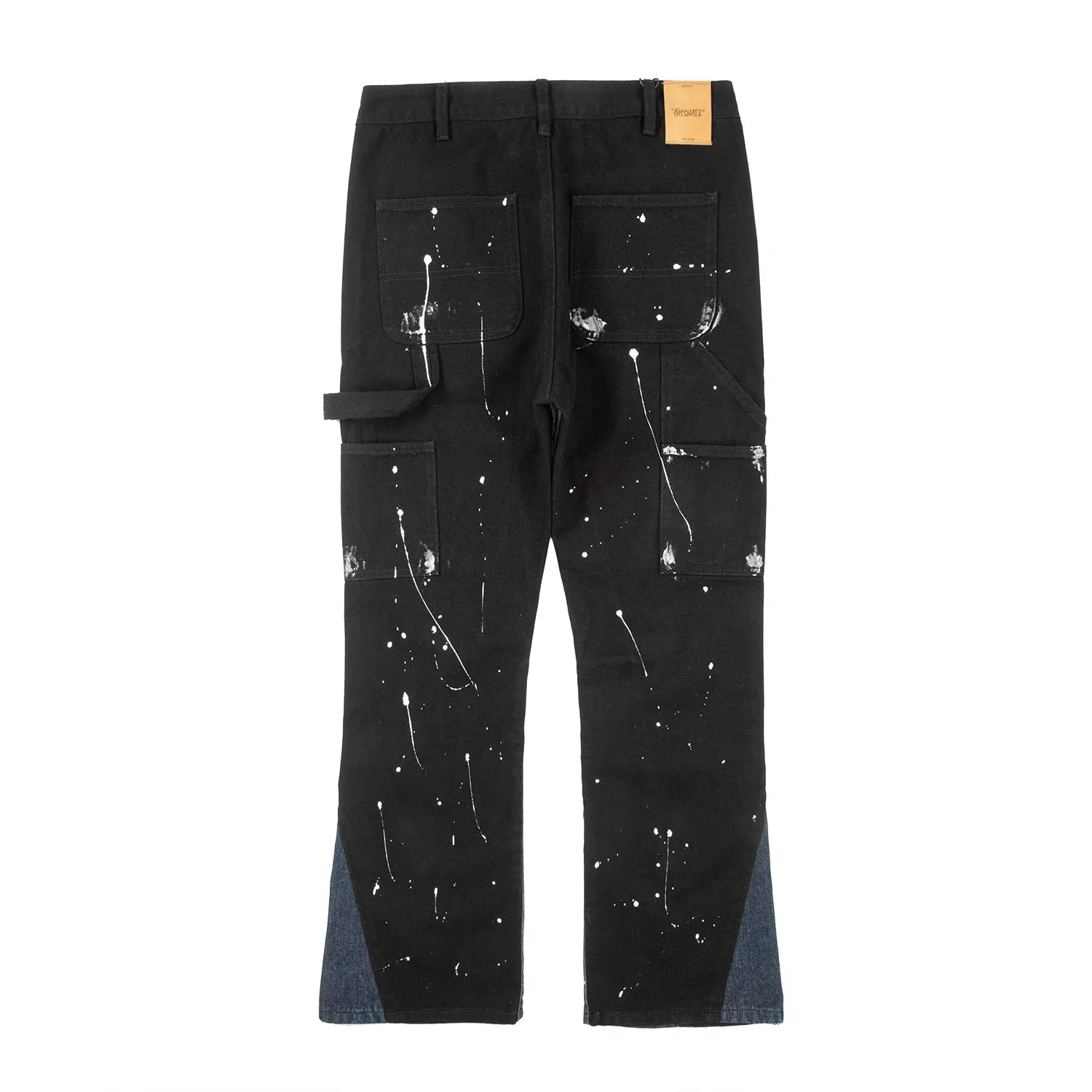 Black Splashed Ink Printed Loose Jeans
