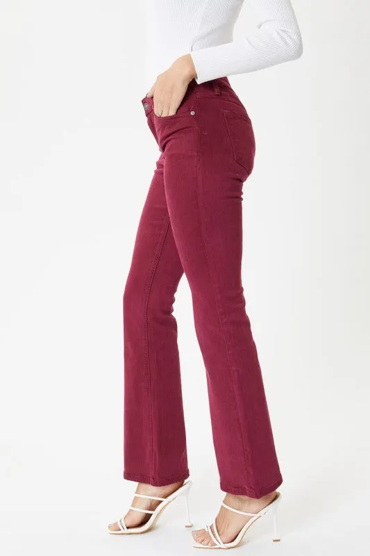Cherry Mid Rise Bootcut Jeans - Kancan