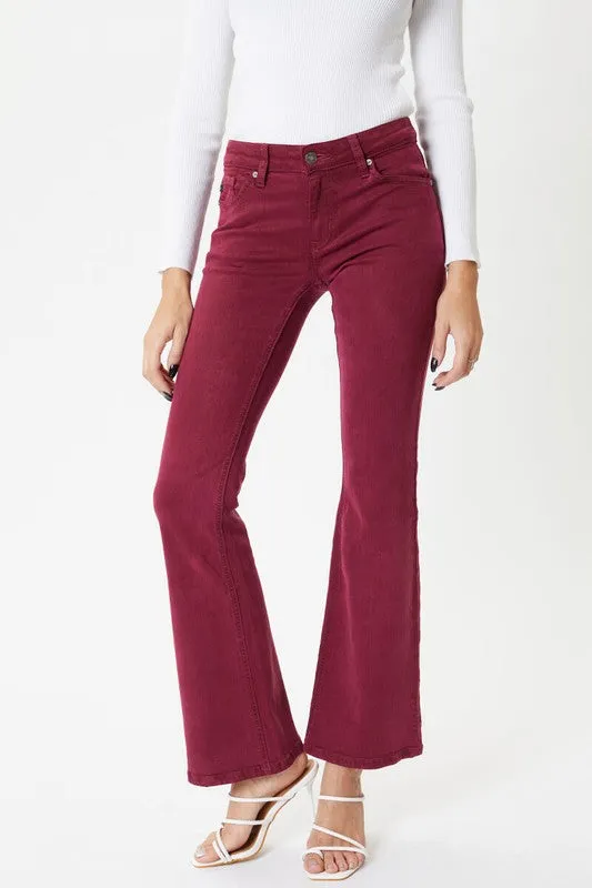 Cherry Mid Rise Bootcut Jeans - Kancan
