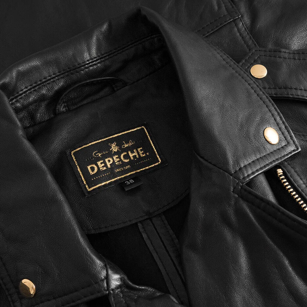 Cool Noora biker leather jacket / 50964 - Black (Nero)