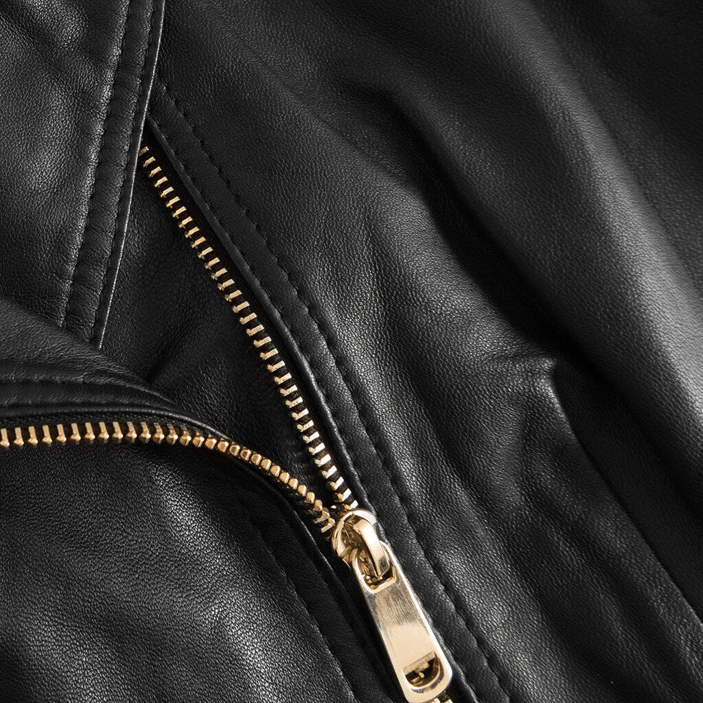 Cool Noora biker leather jacket / 50964 - Black (Nero)