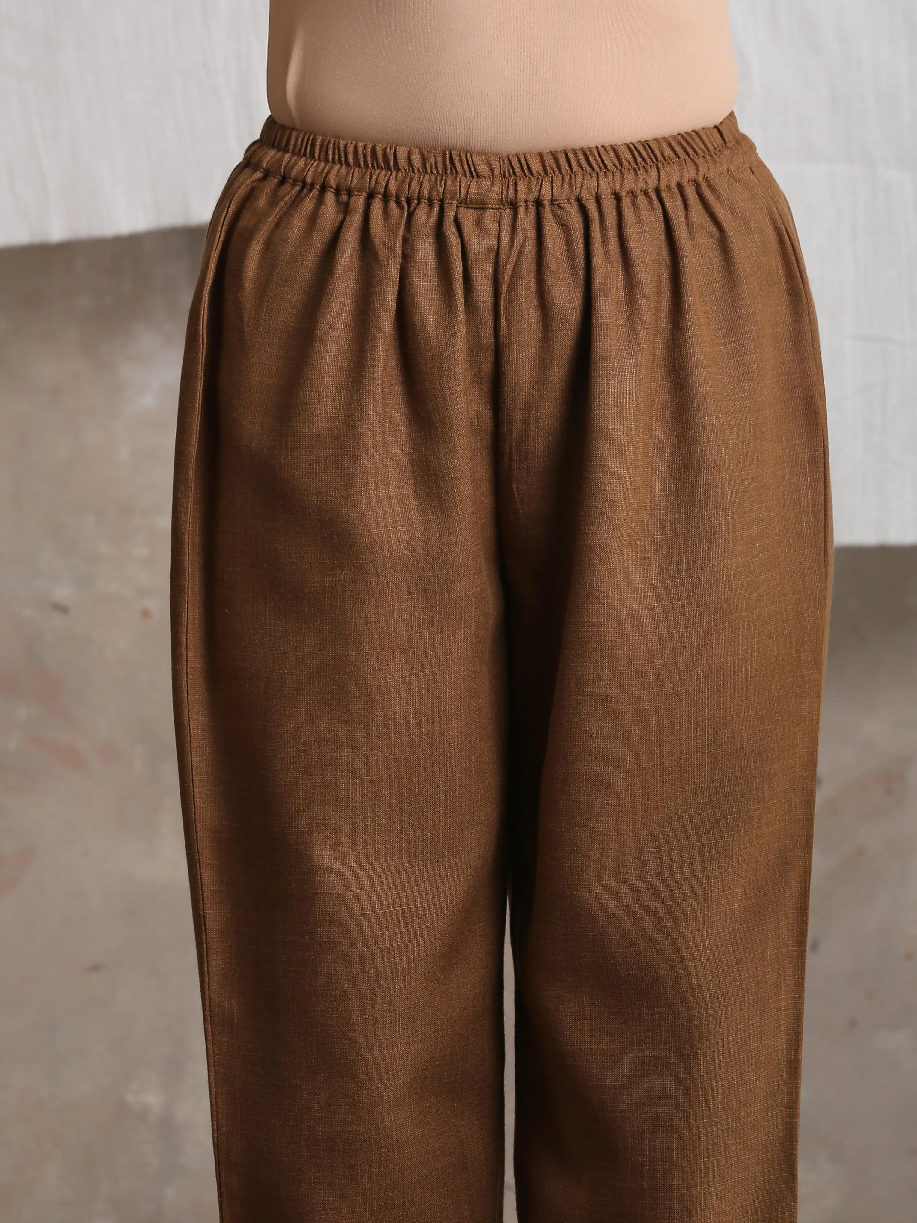 Cotton Linen Brown Pant