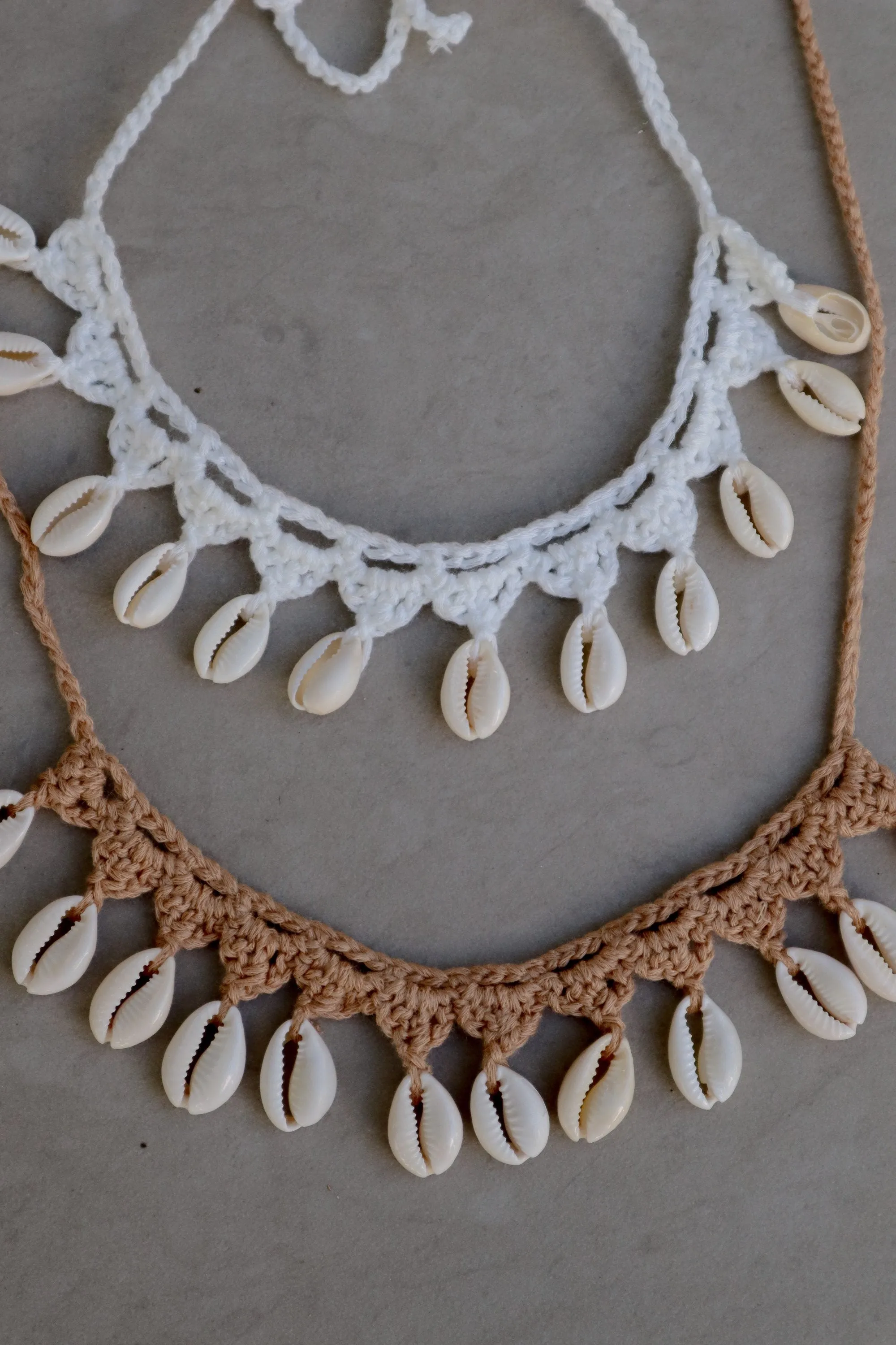 Crochet Cowrie Shell Choker