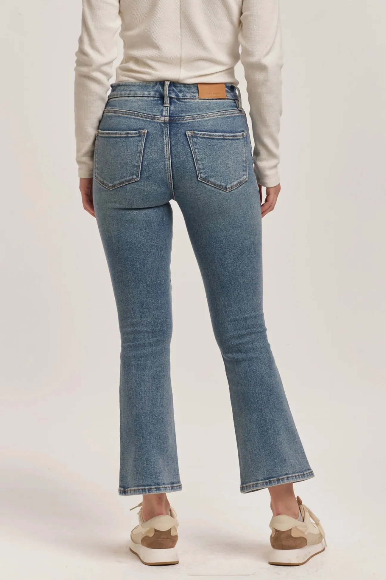 Dear John Jeanne High Rise Cropped Flare Jeans Antique Wash