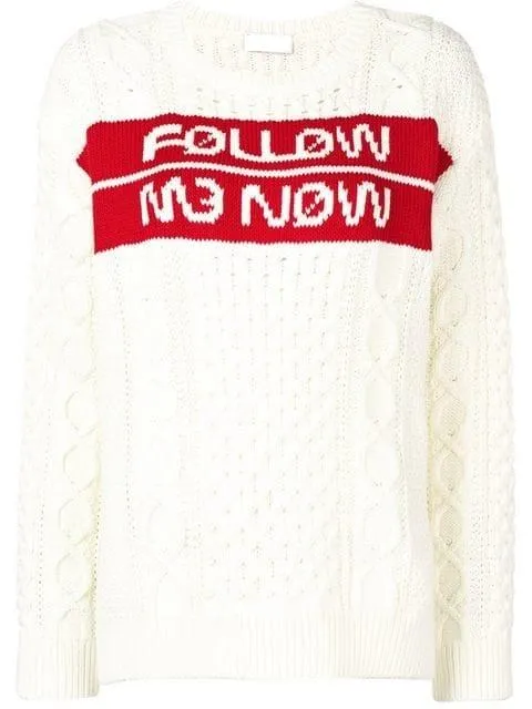 'Follow Me Now' Jacquard Jumper