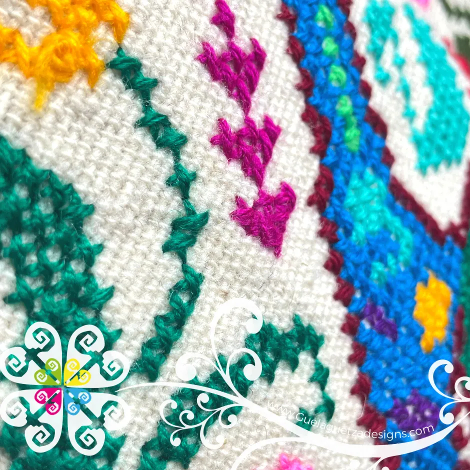 Full Embroider Wool Peacock Scarf - Rebozo Bordado