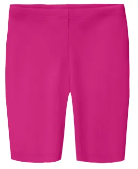 Girls Soft Cotton Long Bike Shorts | Hot Pink