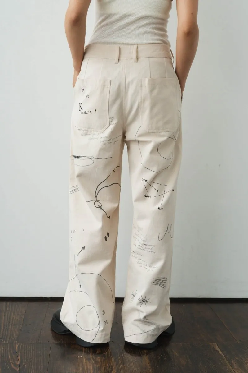 graffiti pants(unisex)/white