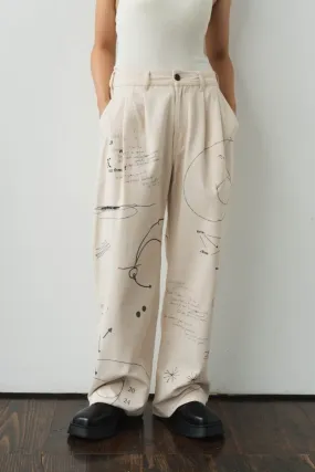 graffiti pants(unisex)/white