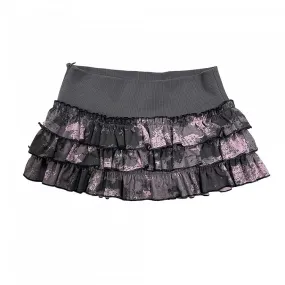 Grey Low Waist Camouflage Skirt