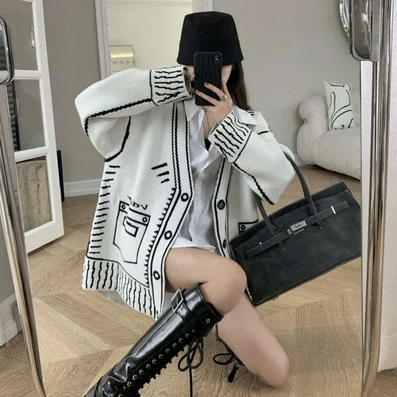 Hand-Knit Graffiti Cotton Sweater