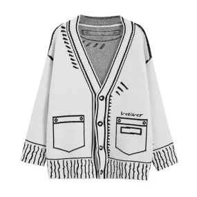 Hand-Knit Graffiti Cotton Sweater