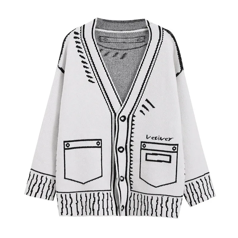 Hand-Knit Graffiti Cotton Sweater