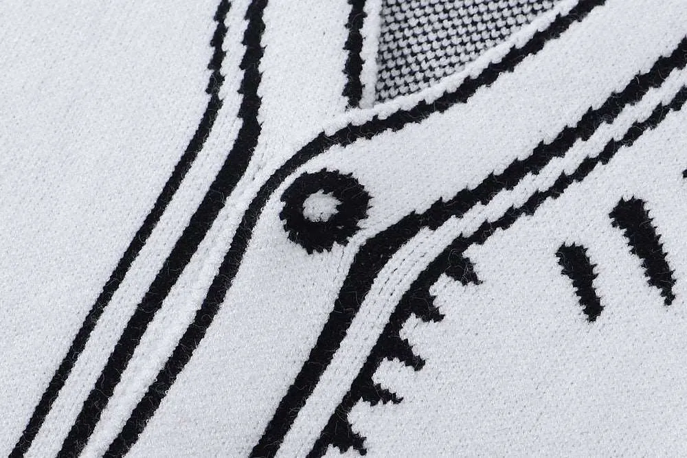 Hand-Knit Graffiti Cotton Sweater