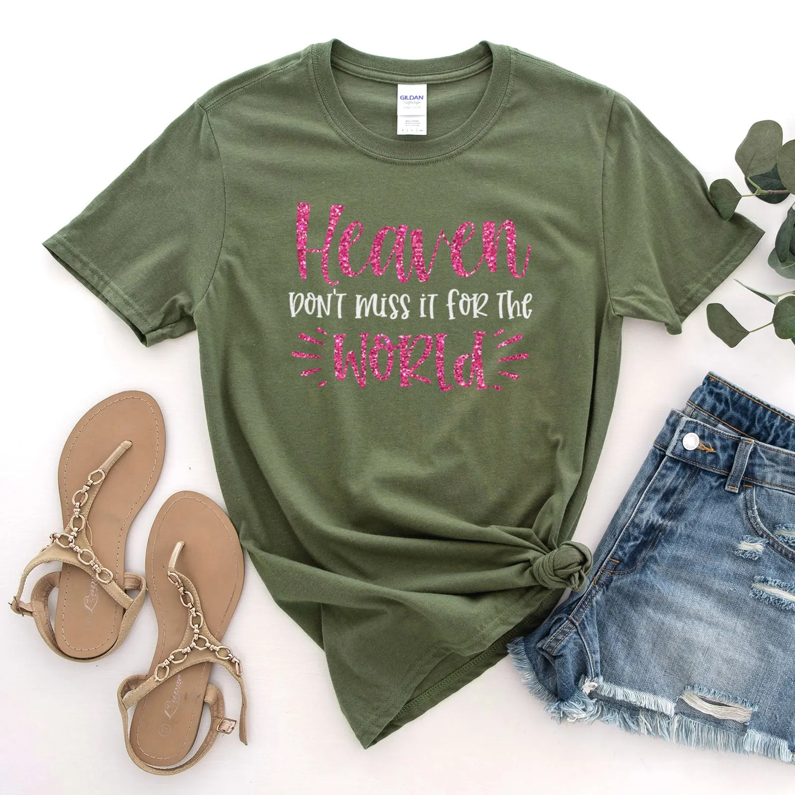 Heaven Don't Miss it For The World Sparkle Tee