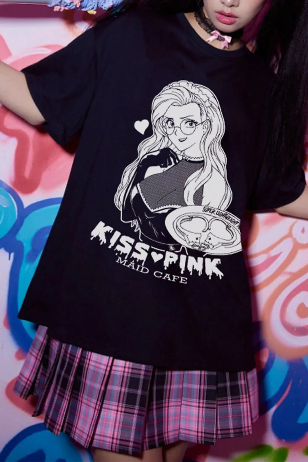 Hot Maid Cafe HVY BLK Anime Darkcore T-Shirt