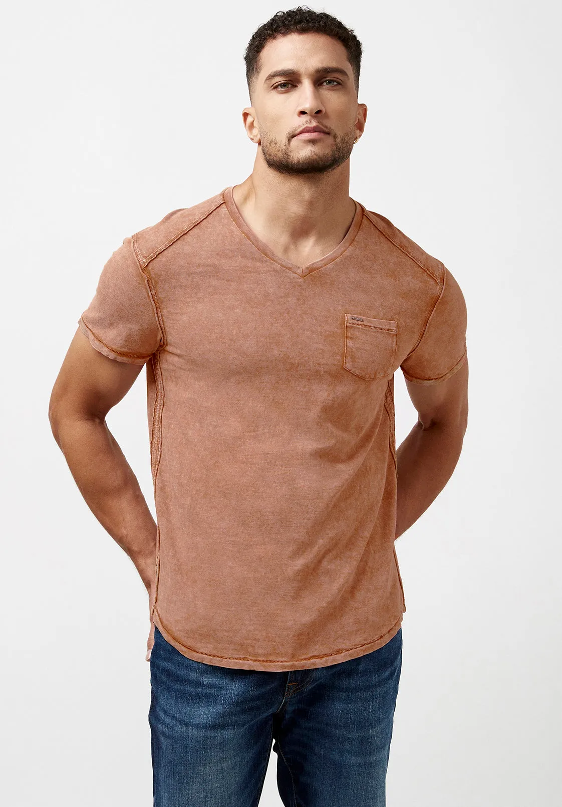 Kamiz Acid Wash Pocket T-Shirt - BM23839