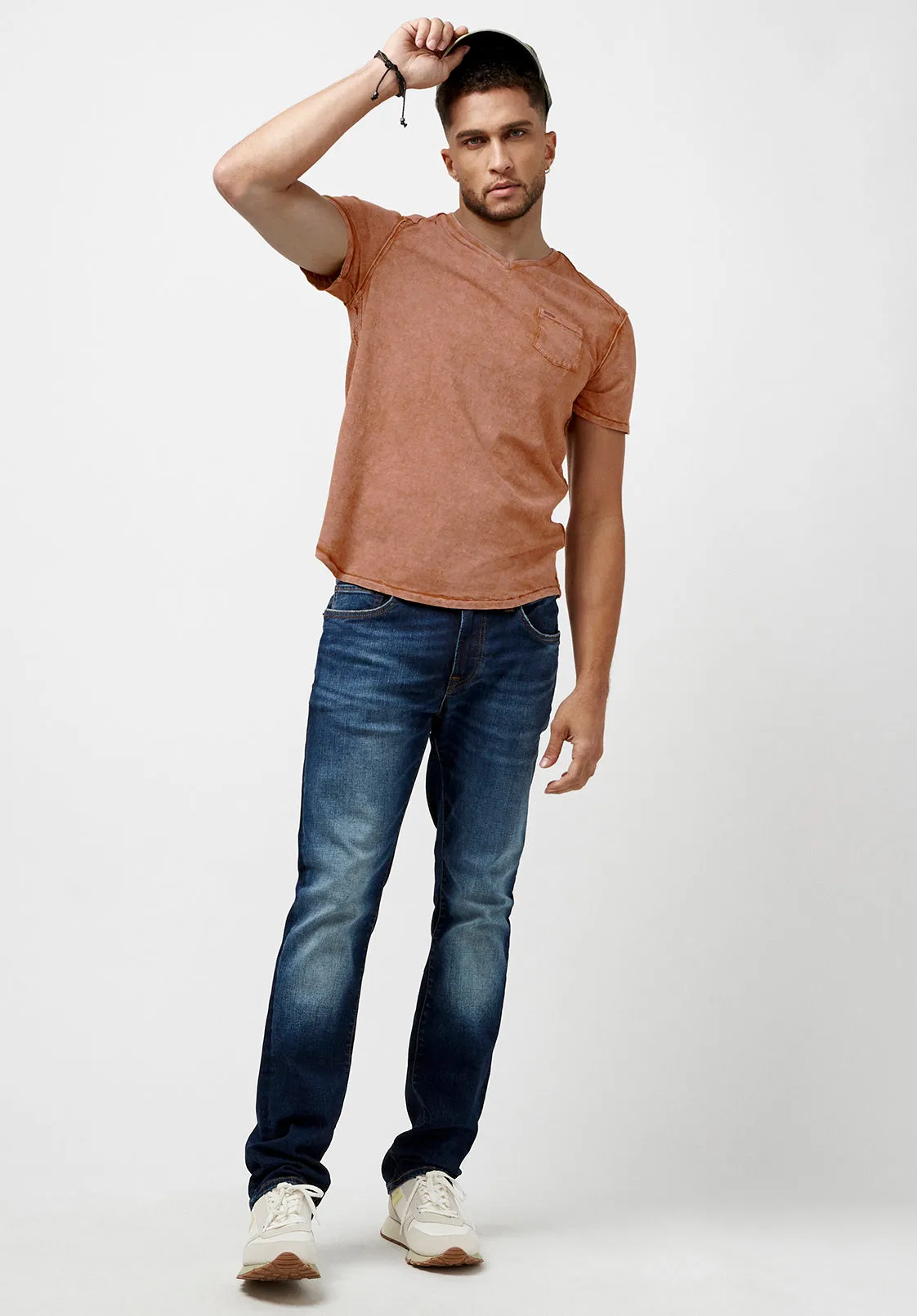 Kamiz Acid Wash Pocket T-Shirt - BM23839