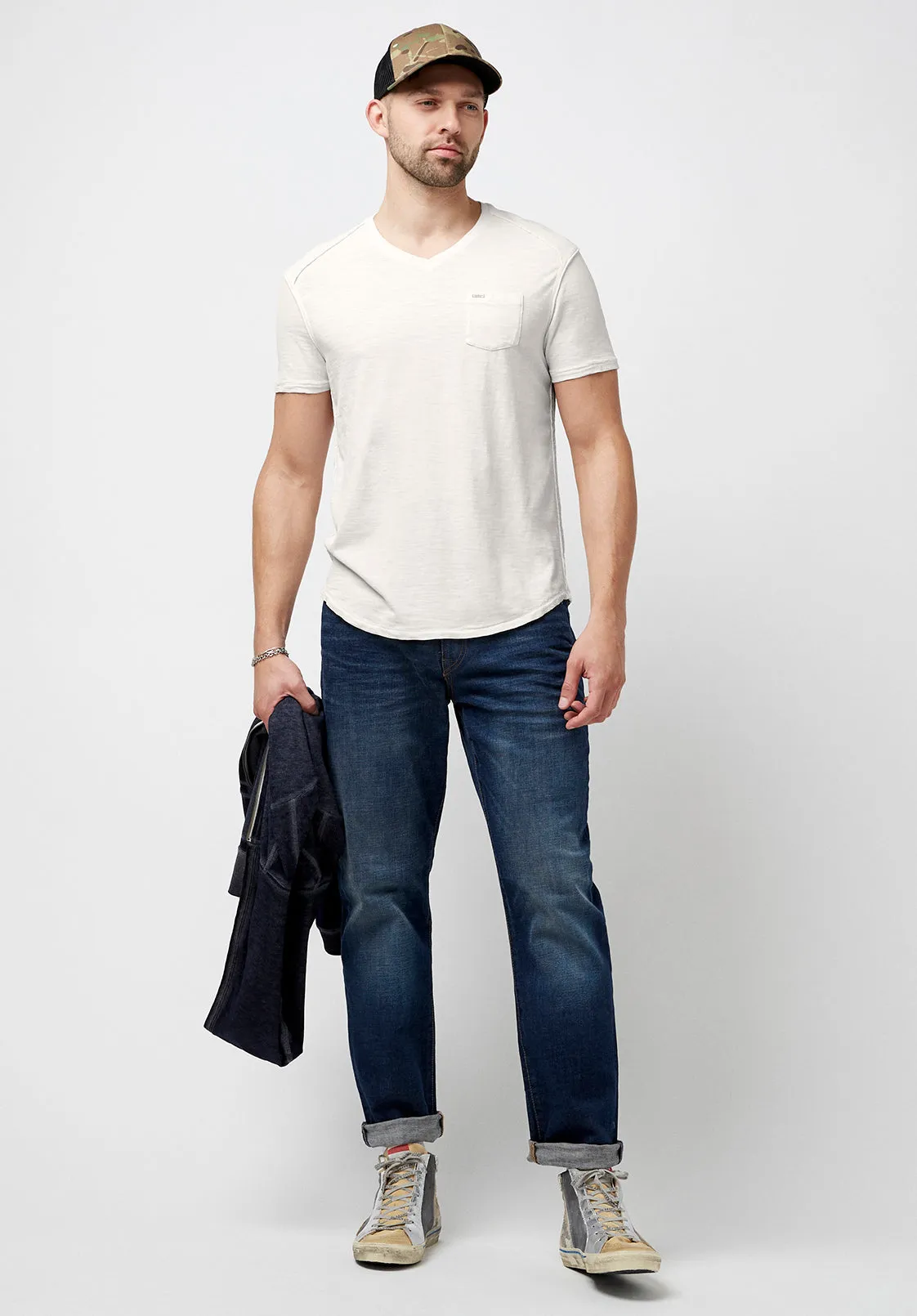 Kamiz Acid Wash Pocket T-Shirt - BM23839