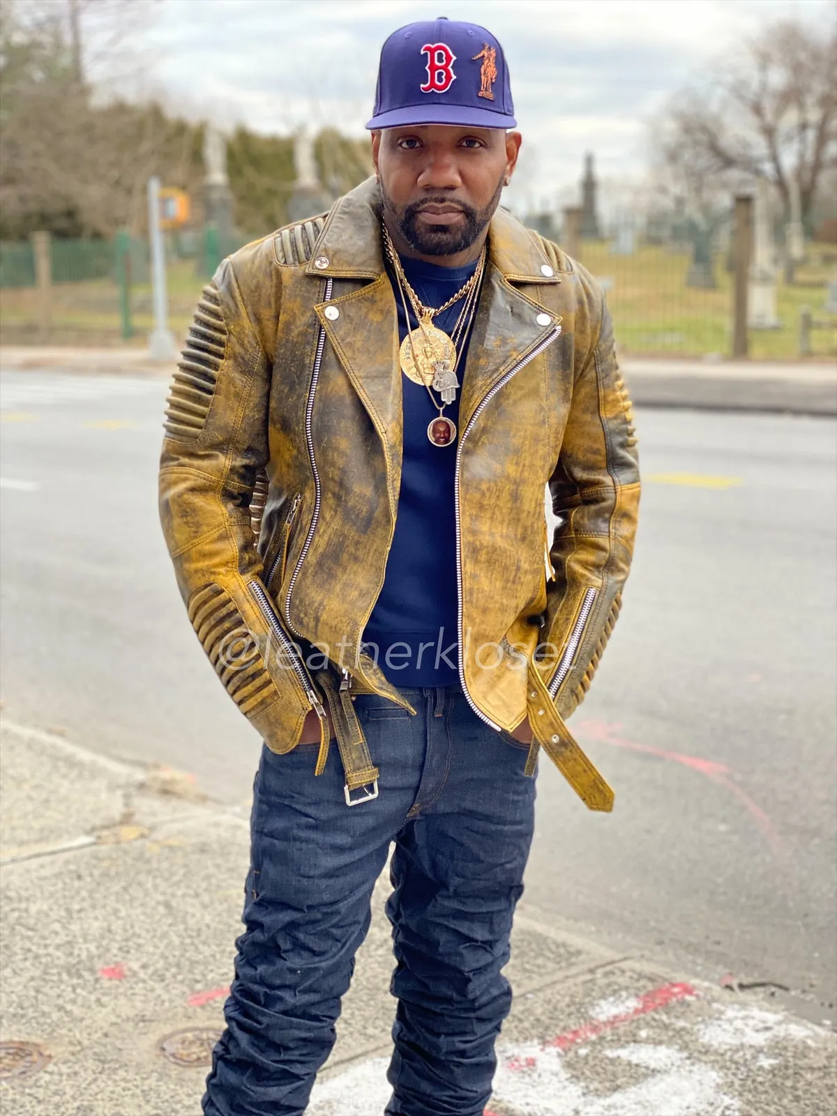 Men's Trey Biker Jacket [Destroyed Yellow]