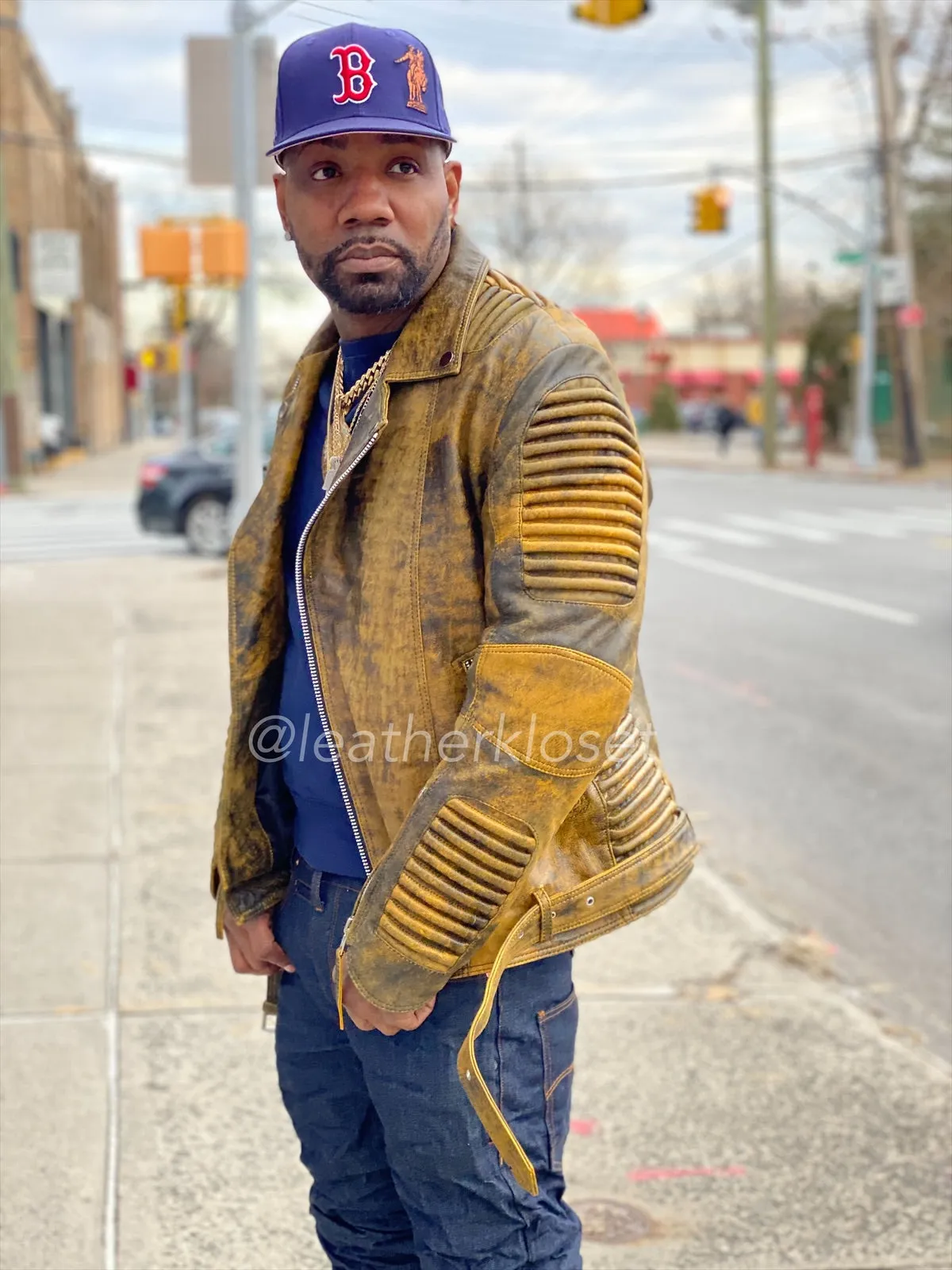 Men's Trey Biker Jacket [Destroyed Yellow]