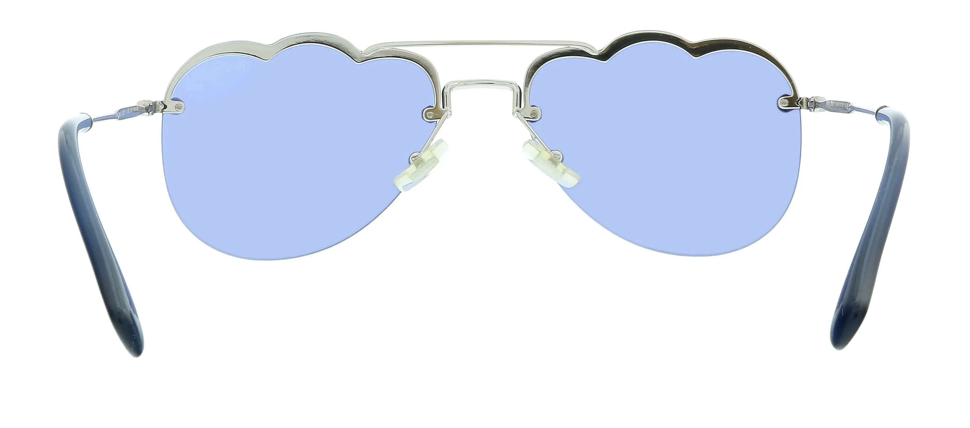 Miu Miu 0MU 56US 1BC178 Silver Irregular Sunglasses