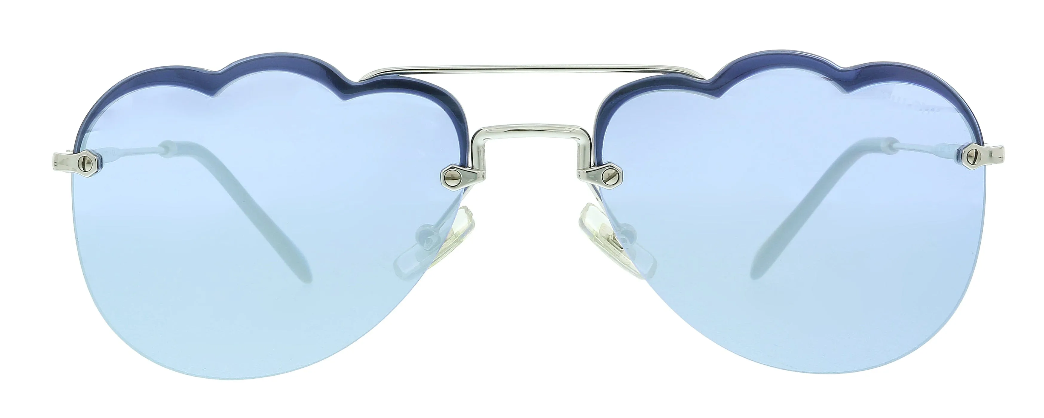 Miu Miu 0MU 56US 1BC178 Silver Irregular Sunglasses