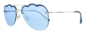 Miu Miu 0MU 56US 1BC178 Silver Irregular Sunglasses