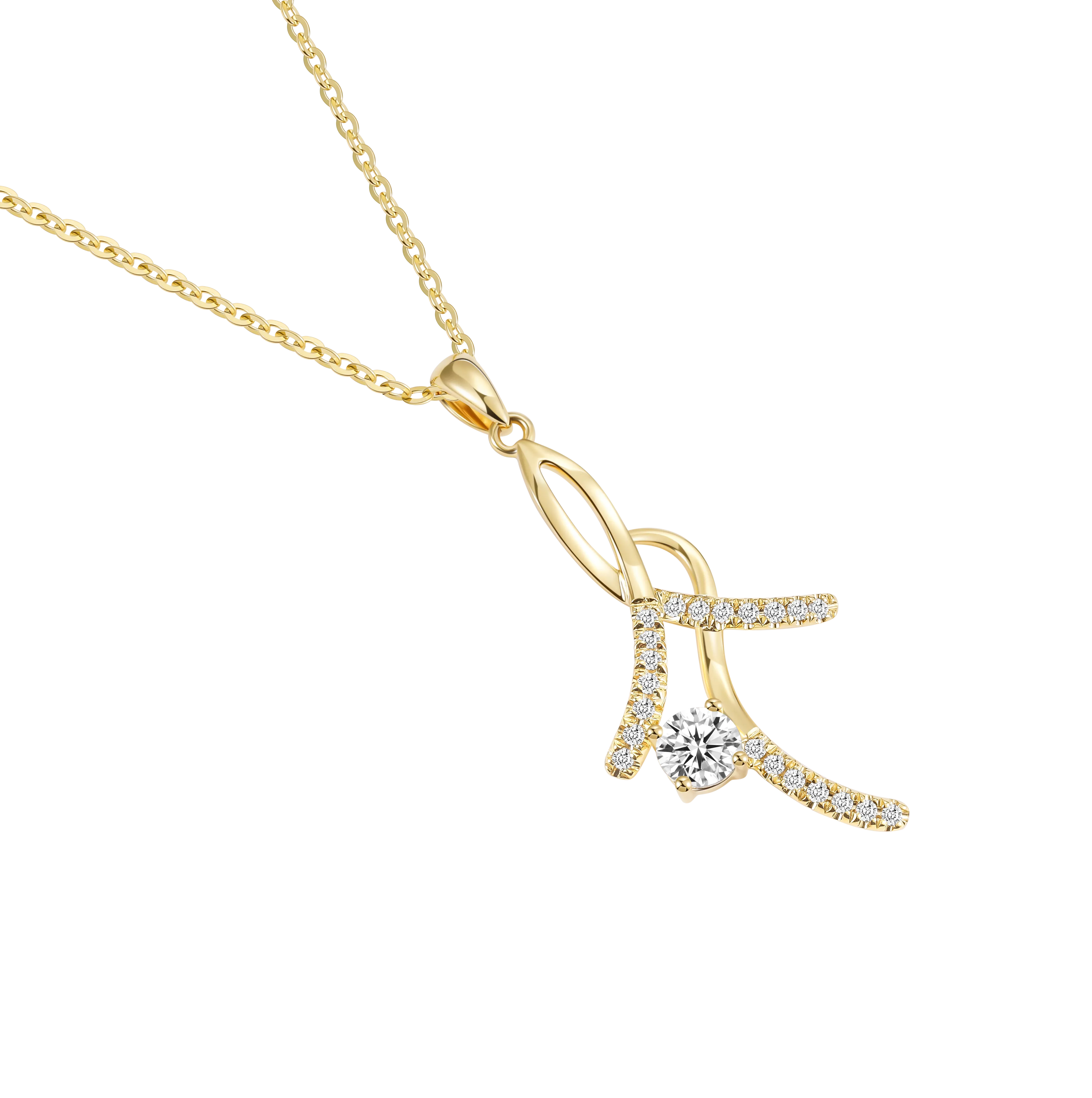 Moissanite Irregular Pendant Necklace