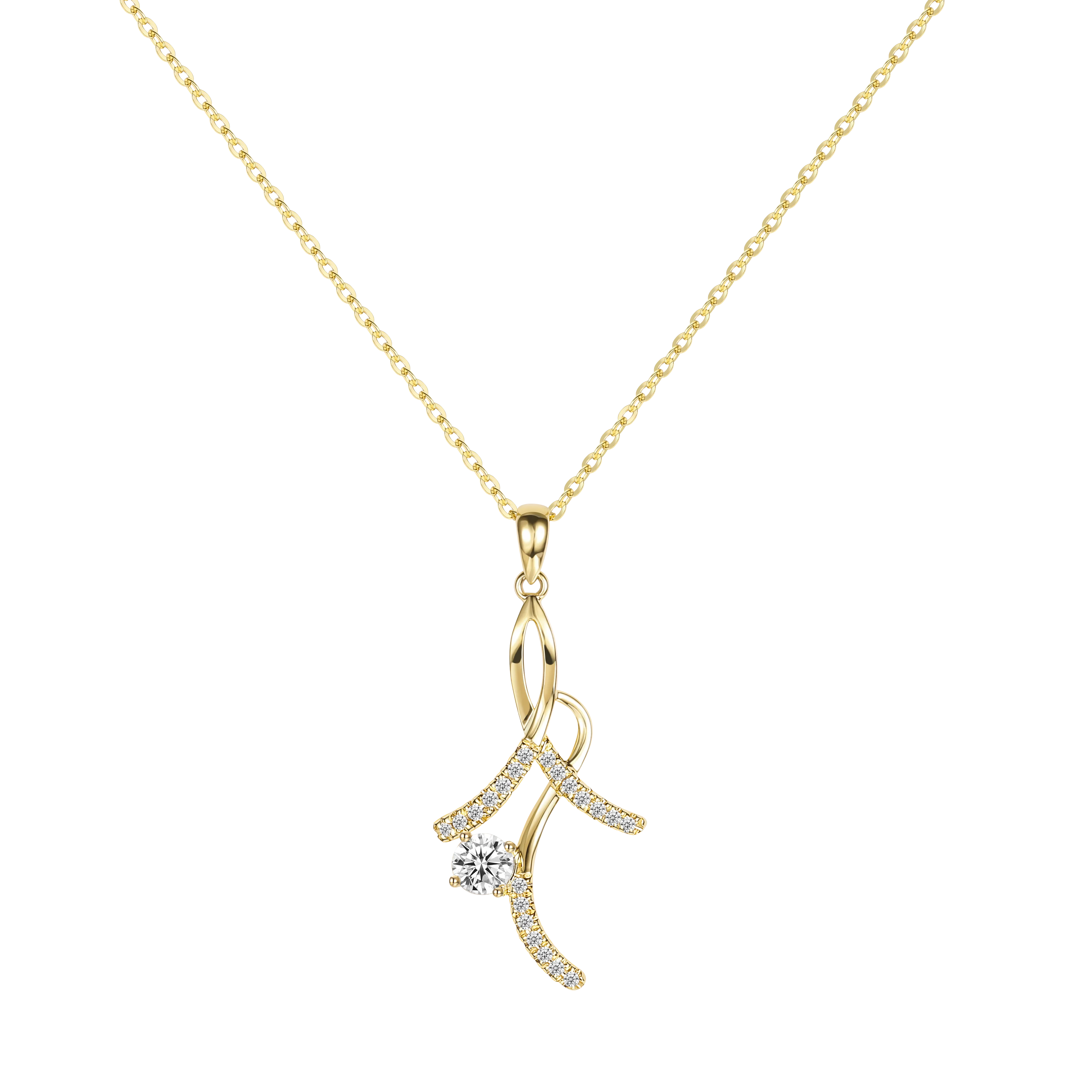 Moissanite Irregular Pendant Necklace