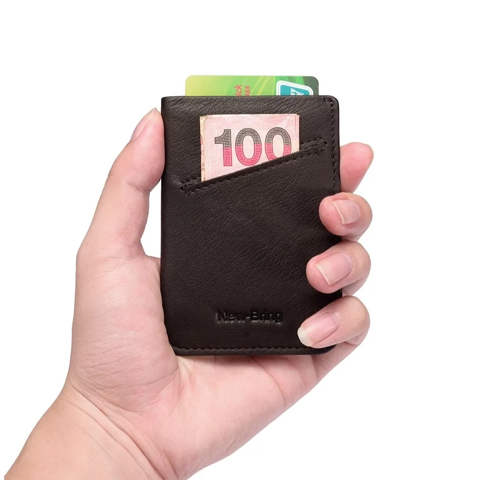 NewBring Slim Business PU Leather Wallet Card Holder