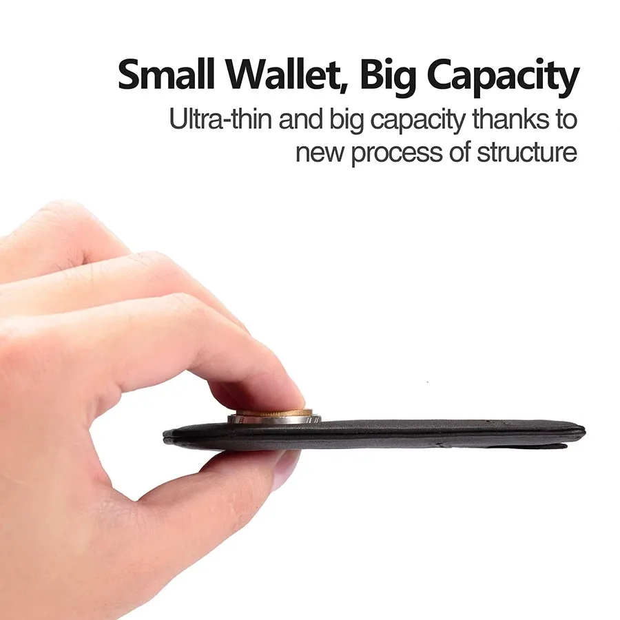 NewBring Slim Business PU Leather Wallet Card Holder