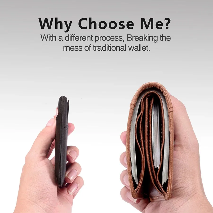 NewBring Slim Business PU Leather Wallet Card Holder
