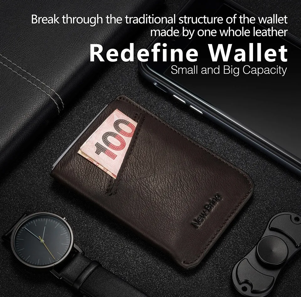 NewBring Slim Business PU Leather Wallet Card Holder