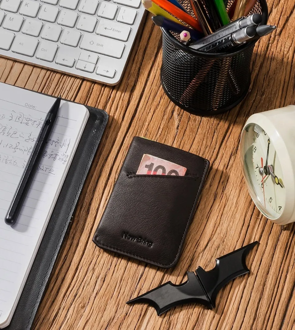 NewBring Slim Business PU Leather Wallet Card Holder