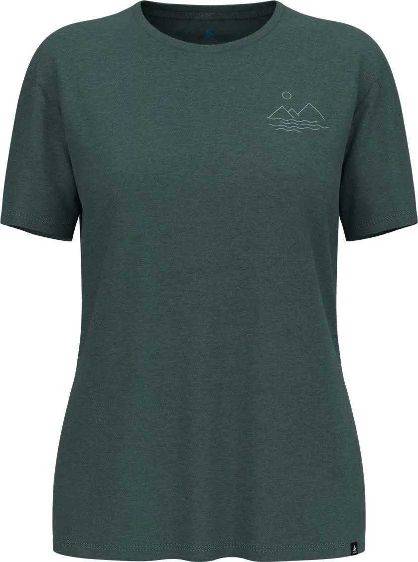 Odlo Women&#x27;s Ascent Sun Sea Mountains T-Shirt Dark Slate Melange | Buy Odlo Women&#x27;s Ascent Sun Sea Mountains T-Shirt Dark Slate Melange here | Outnorth