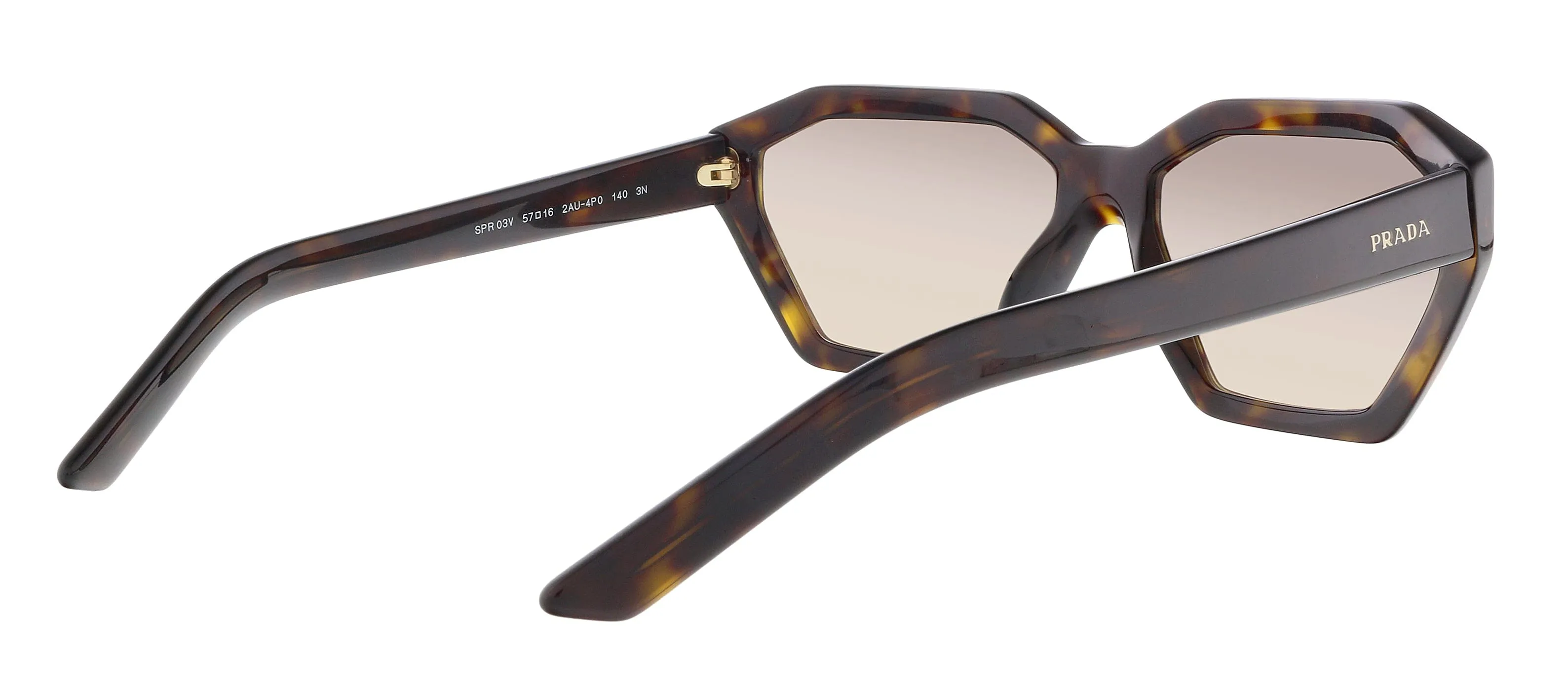 Prada 0PR 03VS 2AU4P0 Havana  Irregular Rectangle Sunglasses