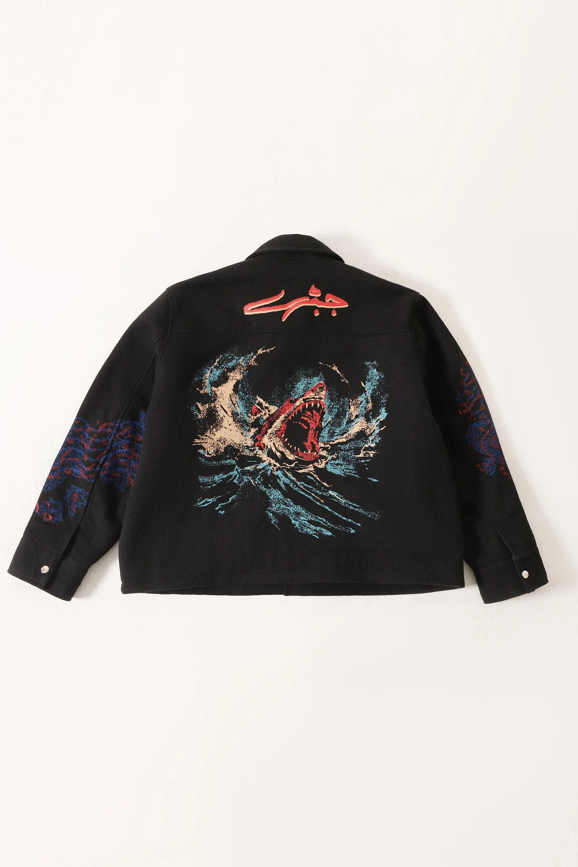 "JAWS " HANDWOVEN PRINTED JACKET