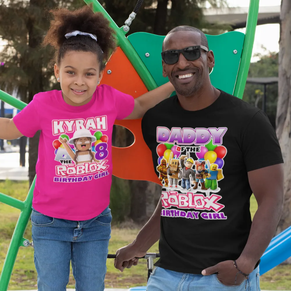 Roblox Birthday Girl African American Family Party Shirts, roblox birthday shirt