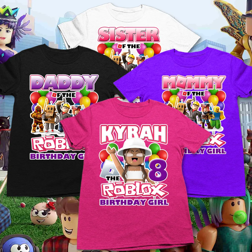 Roblox Birthday Girl African American Family Party Shirts, roblox birthday shirt